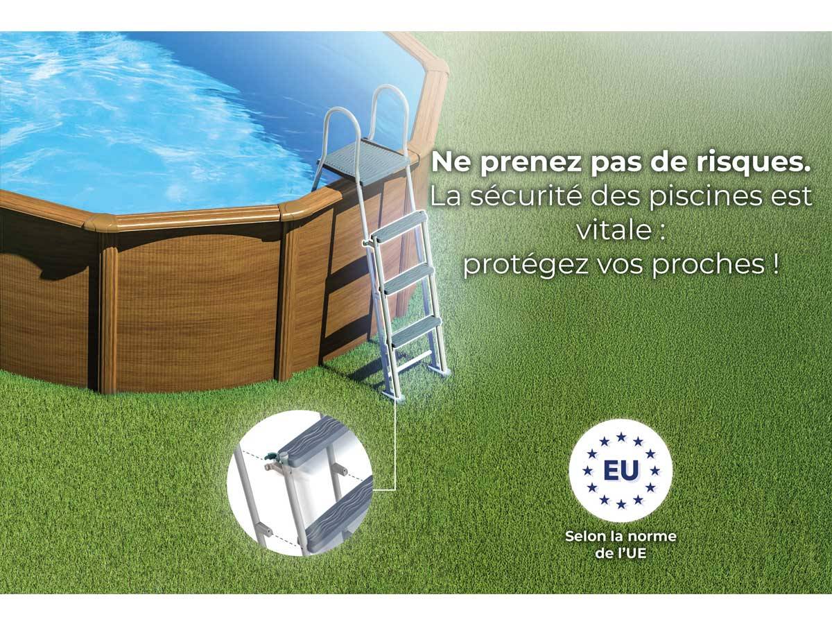 Gré - Kit piscine acier aspect bois Gré Amazonia ovale 6,34 x 3,99 x 1,32 m + Bâche d'hivernage - Imagen 10