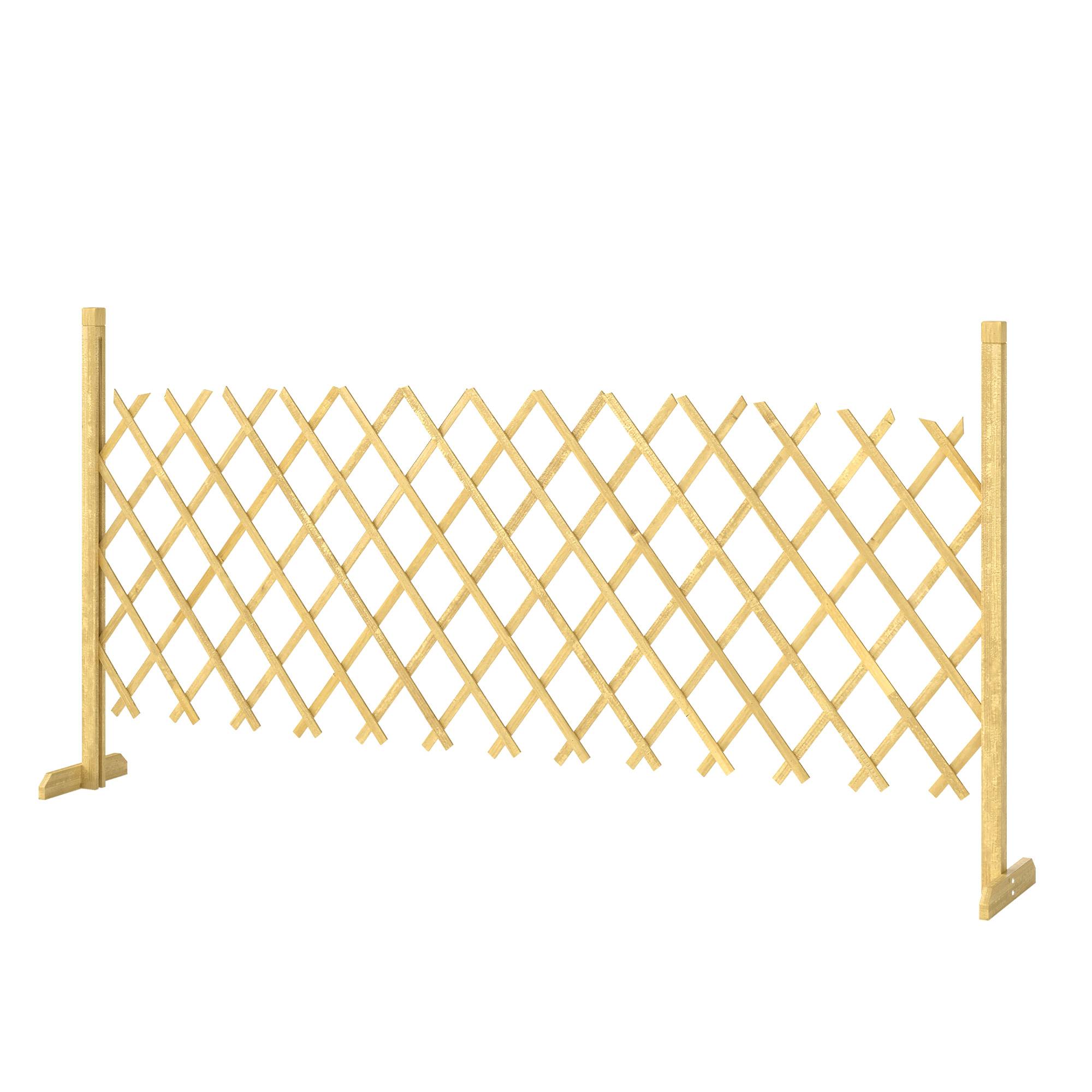 Barriere Extensible en Bois de Sapin 180 cm, Base stable, pour Intérieur Extérieur Balcon Jardin, 180x30x90cm, Naturel - Image 2