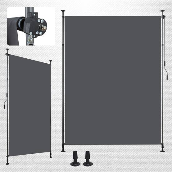 ComfortXL - Store vertical polyester balcon terrasse pare-soleil sans perçage 120x270cm gris foncé - ComfortXL Outdoor Living - Image 9