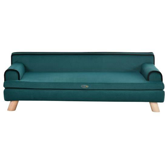ComfortXL - Grand canapé chenille pour chien et chat repos optimal 100x62x32cm bleu canard - ComfortXL Outdoor Living - Image 10