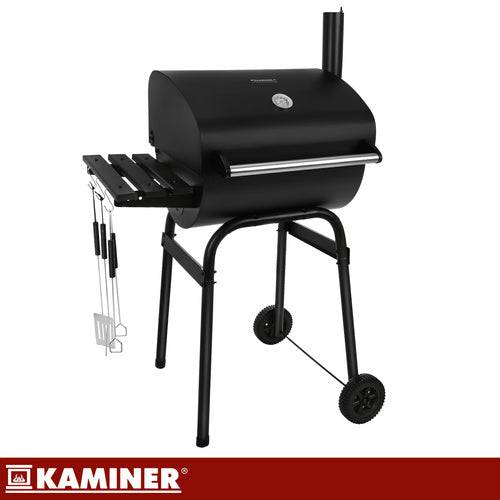 Barbecue de jardin avec couvercle 82x51x117cm thermomètre + souffleur + accessoires - Image 2