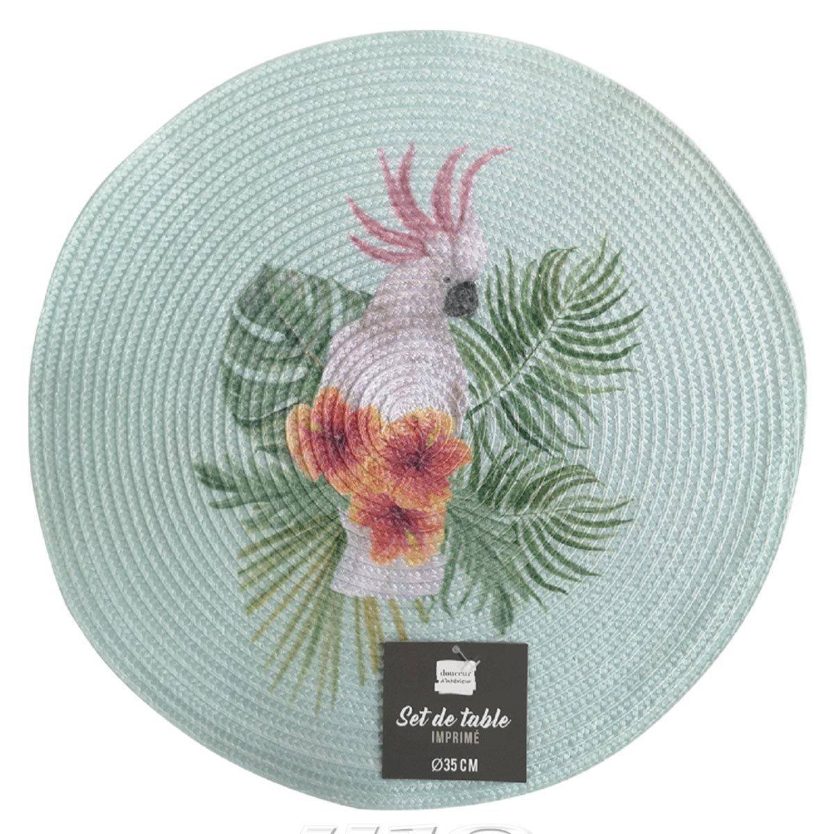 Paris Prix - Set de Table Imprimé "Alba" 35cm Vert - Image 4