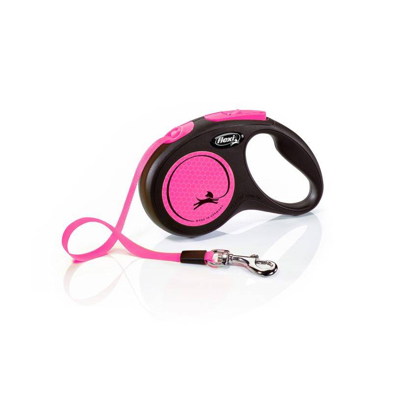 Flexi - Laisse New Neon M Tape 5 m black/ neon pink CL21T5-251-S-NEOP Flexi - Image 1
