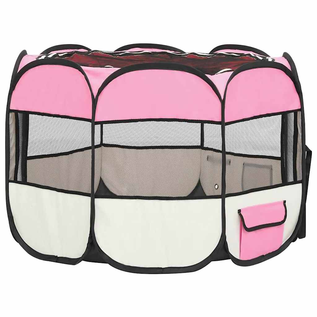 Vidaxl - Parc pour chiens pliable avec sac de transport Rose 90x90x58 cm vidaXL 171009 - Imagen 6