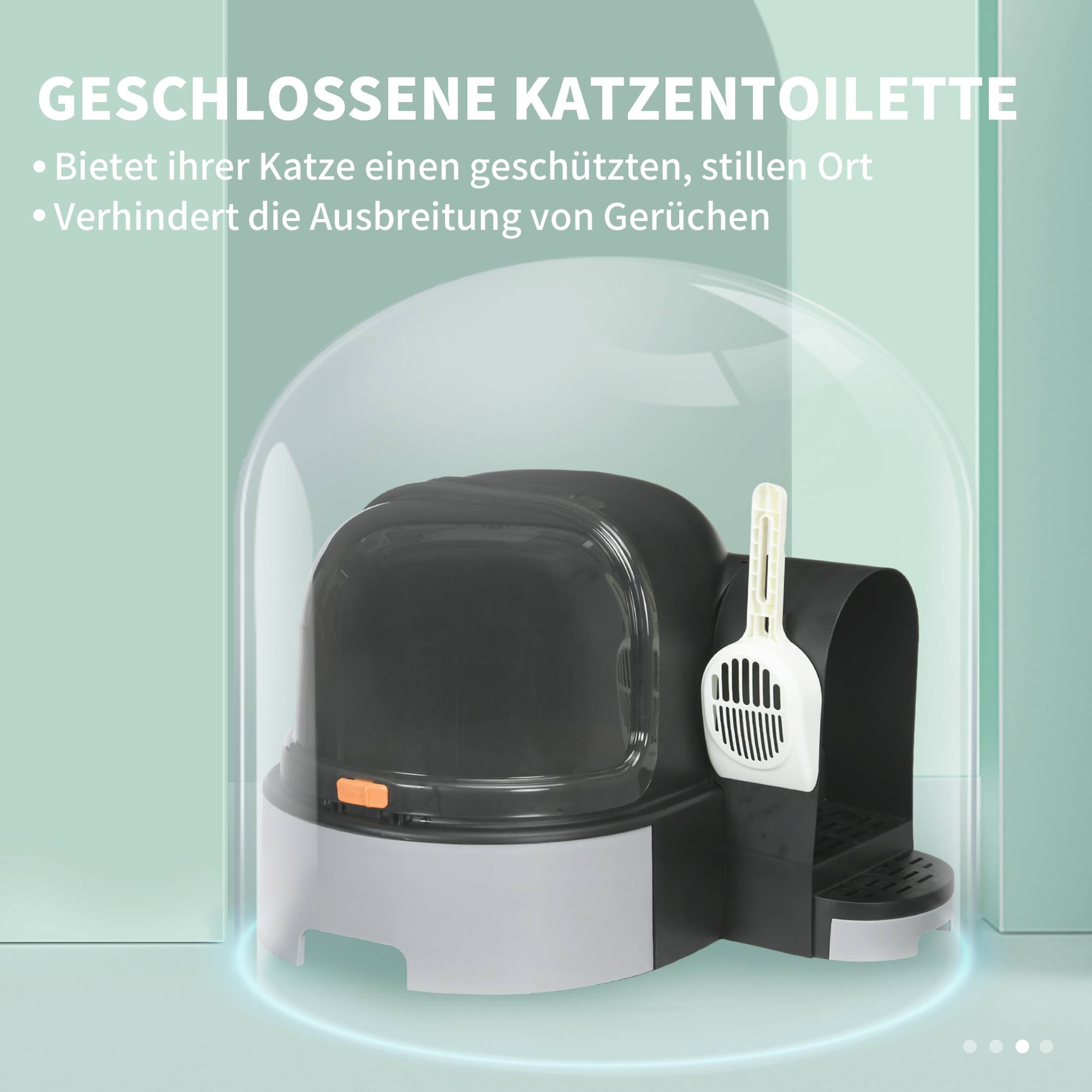 Maison de toilette plastique chats hygiène propreté 52x60x42cm gris - ComfortXL Outdoor Living - Image 8