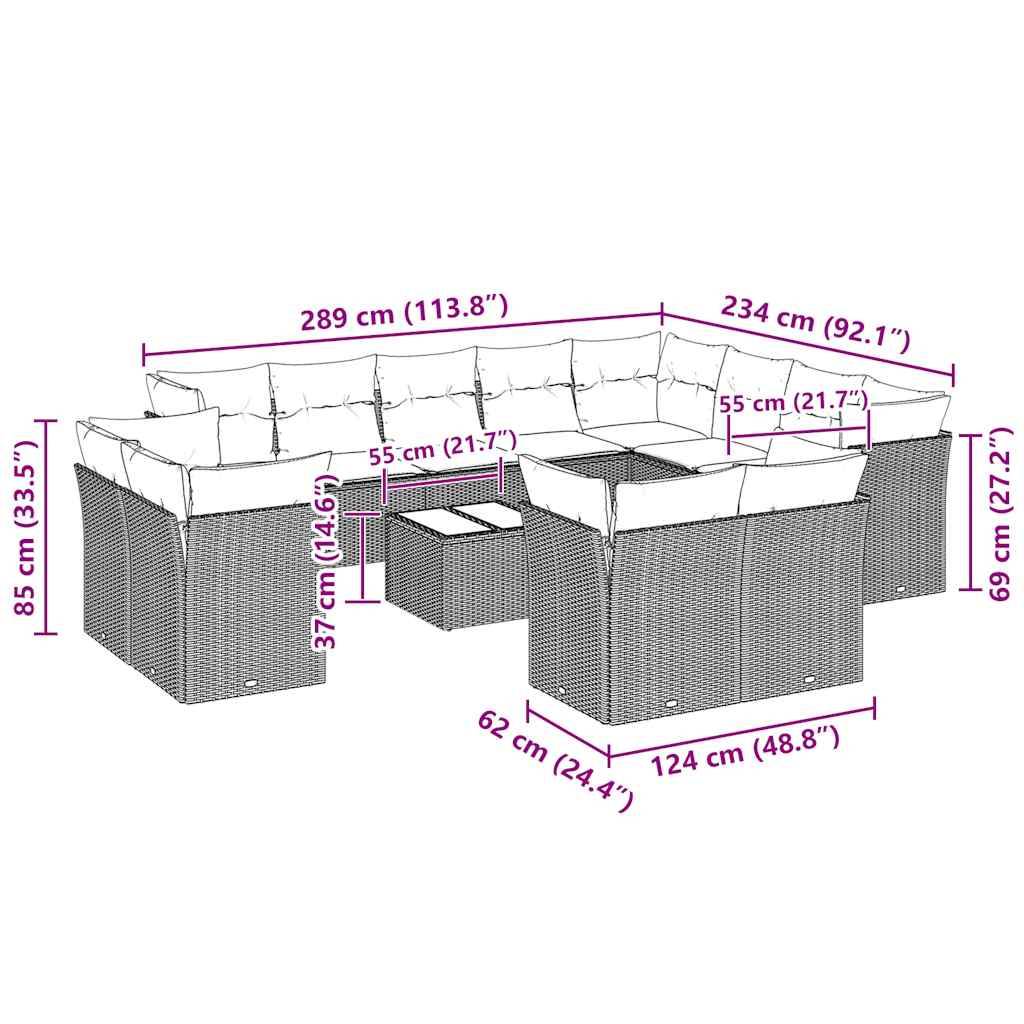Ensemble canapé d'angle 12 places modulable avec rangement pour jardin Gris Clair et Gris Foncé – ComfortXL Outdoor Living - Image 3
