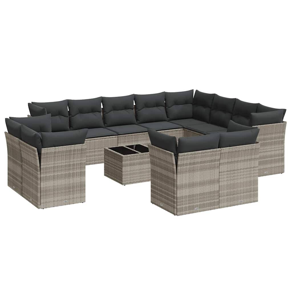 Ensemble canapé d'angle 12 places modulable avec rangement pour jardin Gris Clair et Gris Foncé – ComfortXL Outdoor Living - Image 2