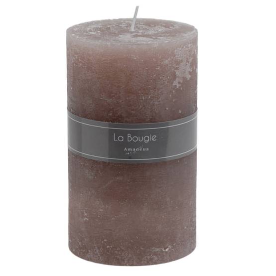 Amadeus - Bougie maxi cylindre taupe (lot de 6)