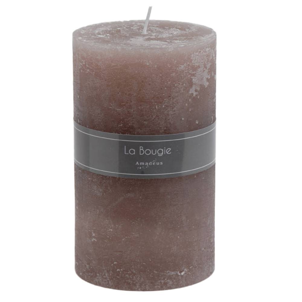 Amadeus - Bougie maxi cylindre taupe (lot de 6)