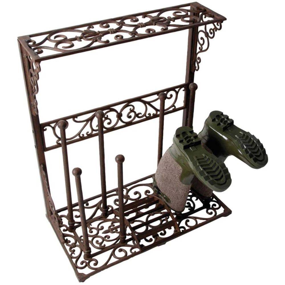 Esschert Design - Porte bottes de jardin en fonte 4 paires Best For Boots - Imagen 2
