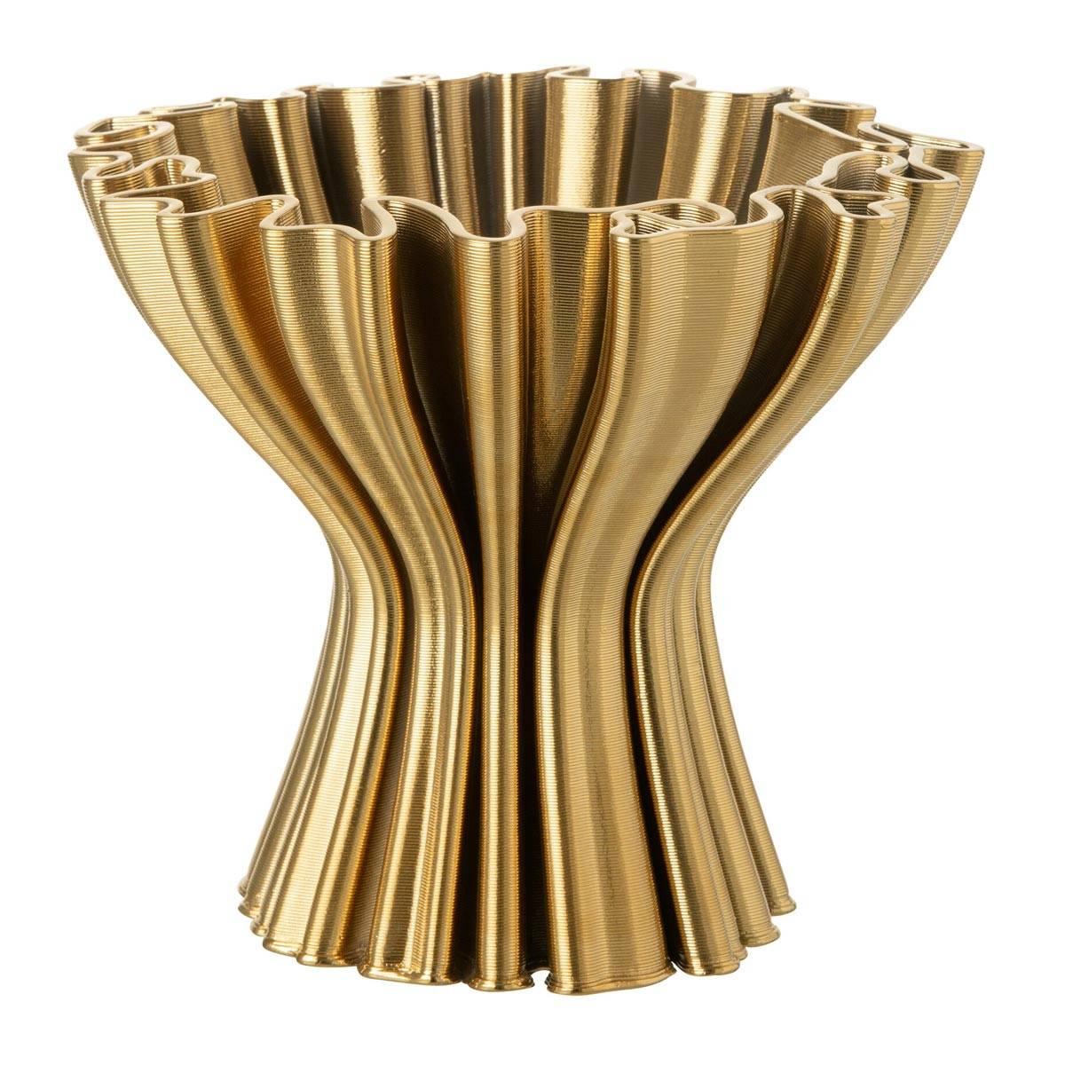 J-Line - Vase Design en Porcelaine "Impression 3D" 25cm Doré - Image 1