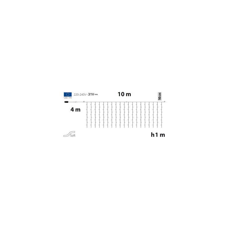 Lotti - Rideau lumineux grande largeur 10M 1000 LED blanc chaud 8 modes 31V Lotti - Imagen 2