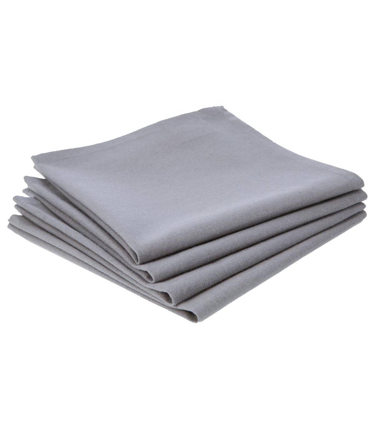 Lot de 4 Serviettes  de table en Coton Gris clair 40 x 40 cm - Imagen 1