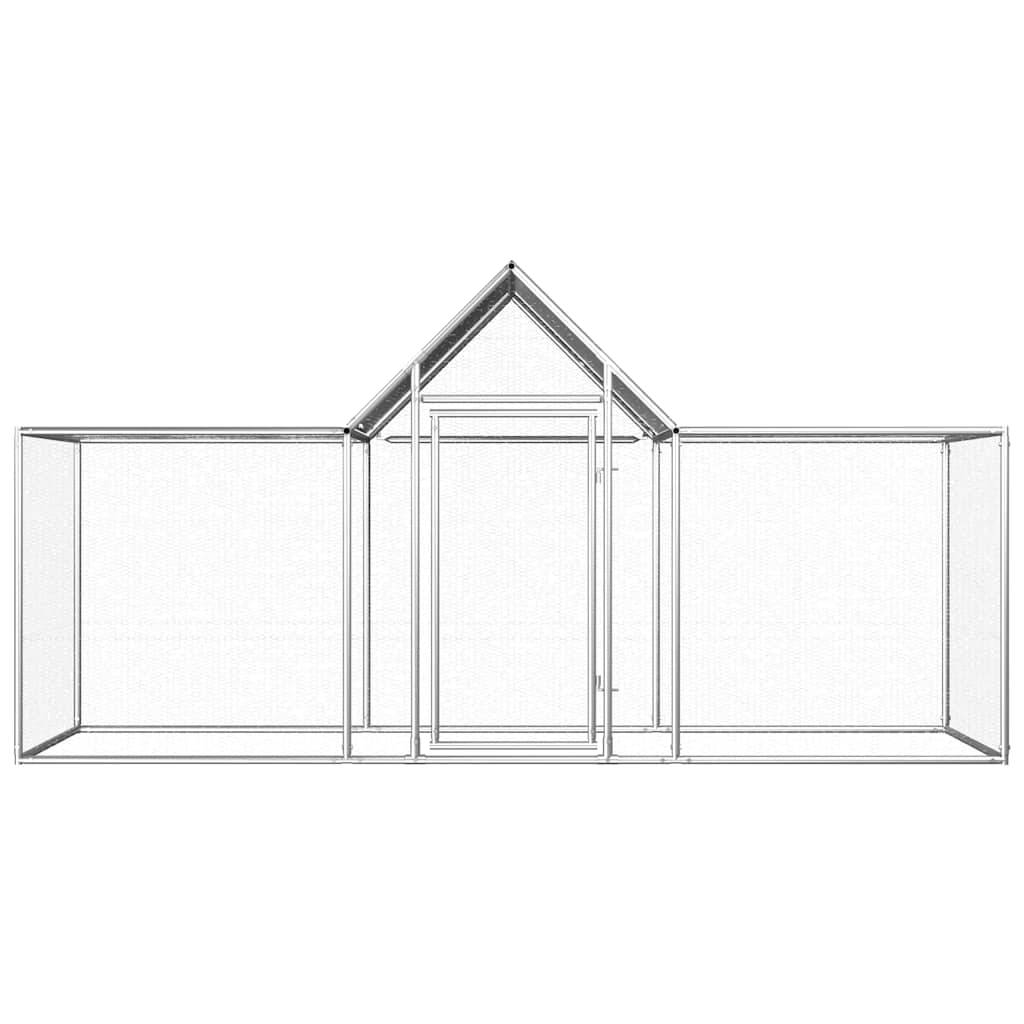 Poulailler enclos 3x1x1,5m acier galvanisé avec toit de protection Argenté – ComfortXL Outdoor Living - Image 2