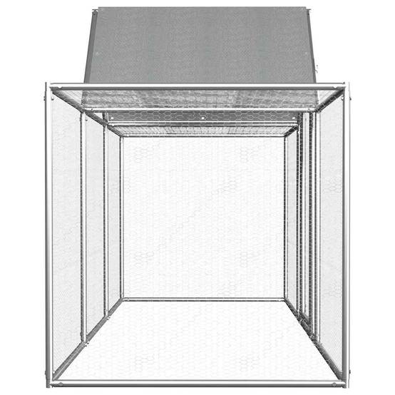 Poulailler enclos 3x1x1,5m acier galvanisé avec toit de protection Argenté – ComfortXL Outdoor Living - Image 3