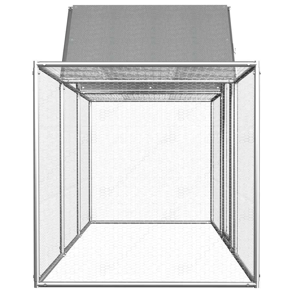 Poulailler enclos 3x1x1,5m acier galvanisé avec toit de protection Argenté – ComfortXL Outdoor Living - Image 3