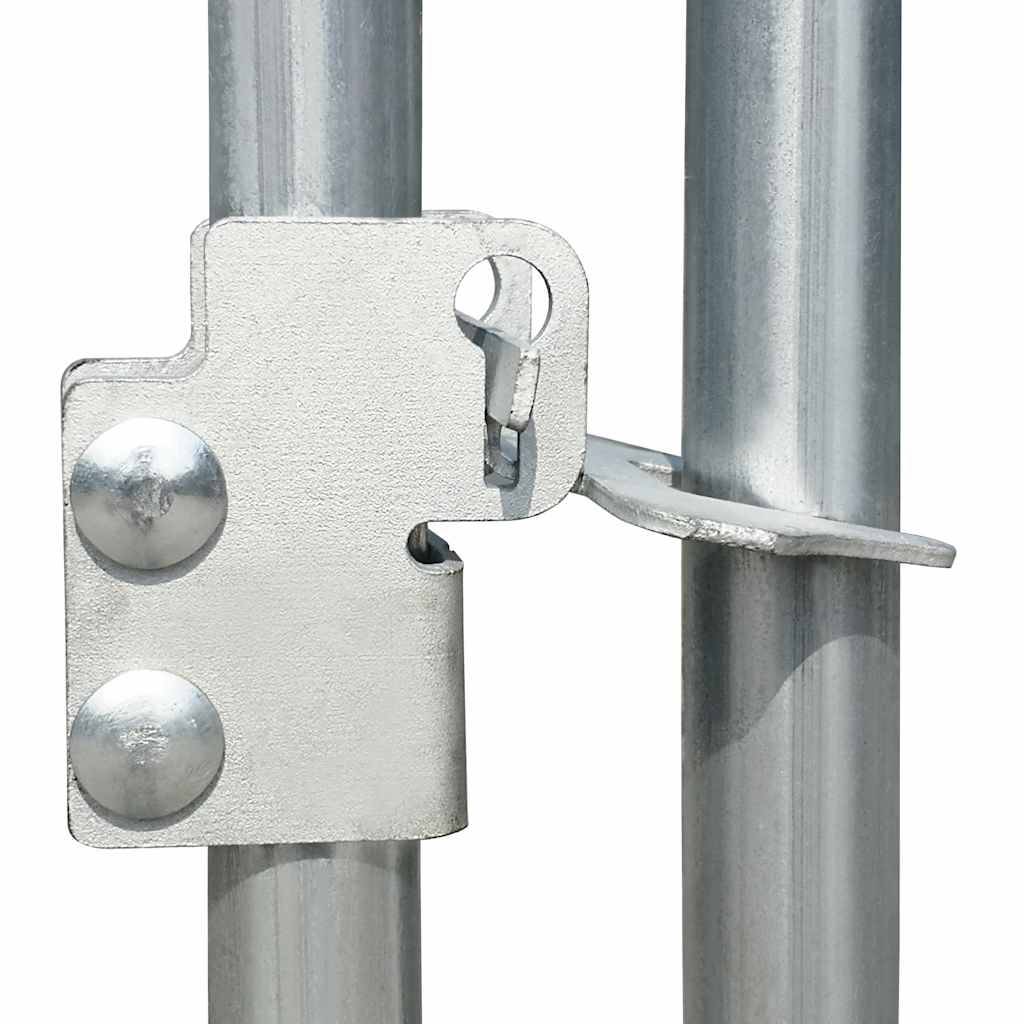 Poulailler enclos 3x1x1,5m acier galvanisé avec toit de protection Argenté – ComfortXL Outdoor Living - Image 4