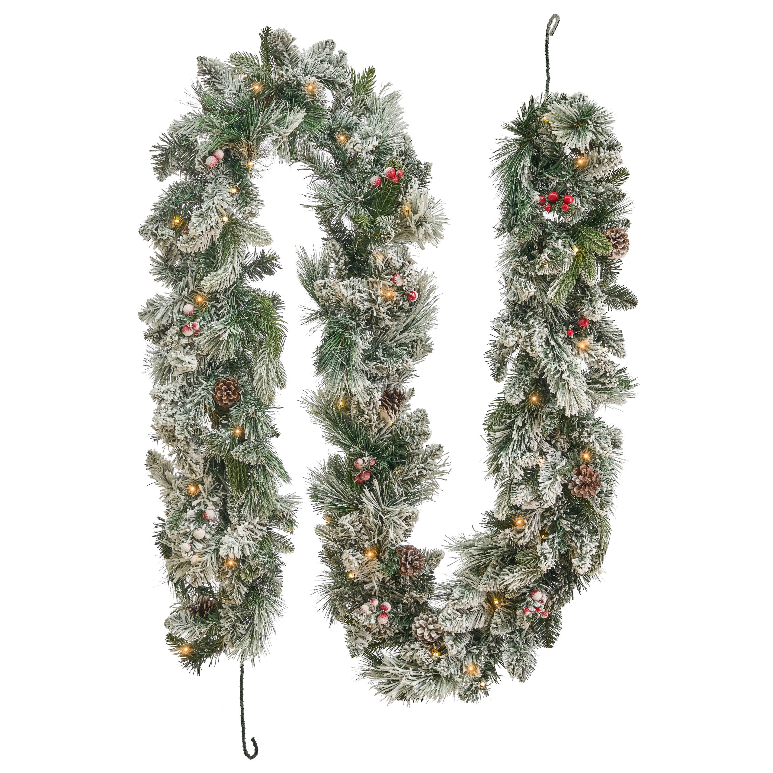 Beliani - Guirlande de Noël enneigée PVC Blanc WHITEHORN - Beliani - Imagen 2