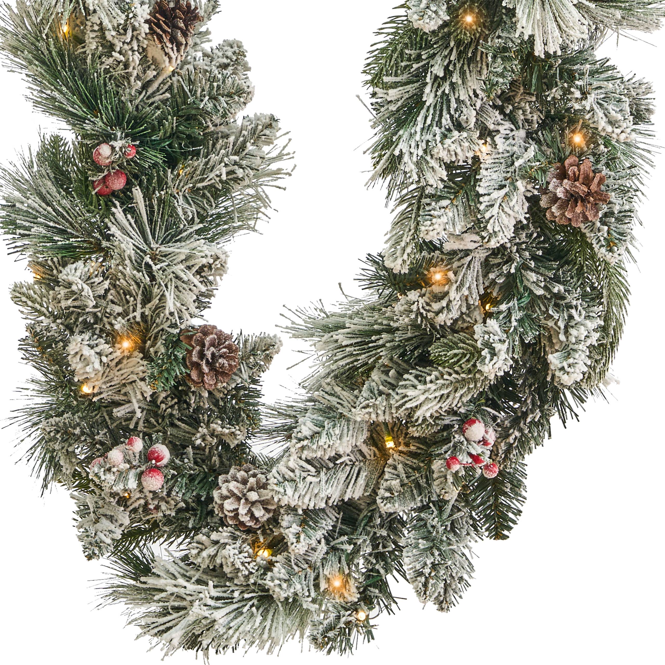 Beliani - Guirlande de Noël enneigée PVC Blanc WHITEHORN - Beliani - Imagen 5