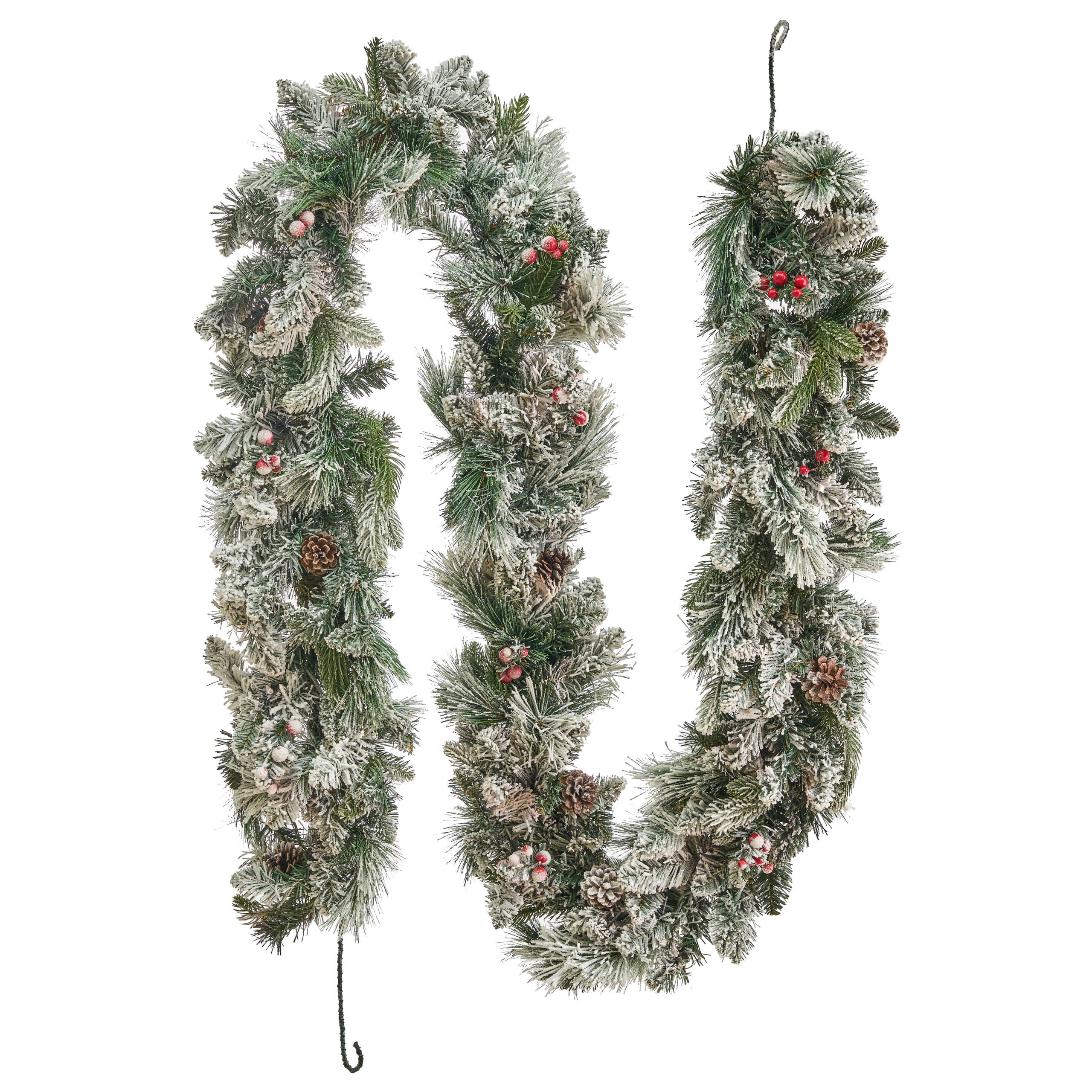 Beliani - Guirlande de Noël enneigée PVC Blanc WHITEHORN - Beliani - Imagen 4