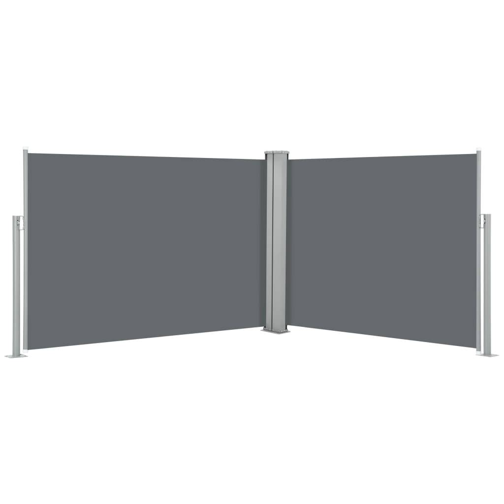 Helloshop26 - Auvent paravent store brise-vue latéral rétractable de patio jardin terrasse balcon protection visuelle écran 100 x 1000 cm anthracite - Imagen 1