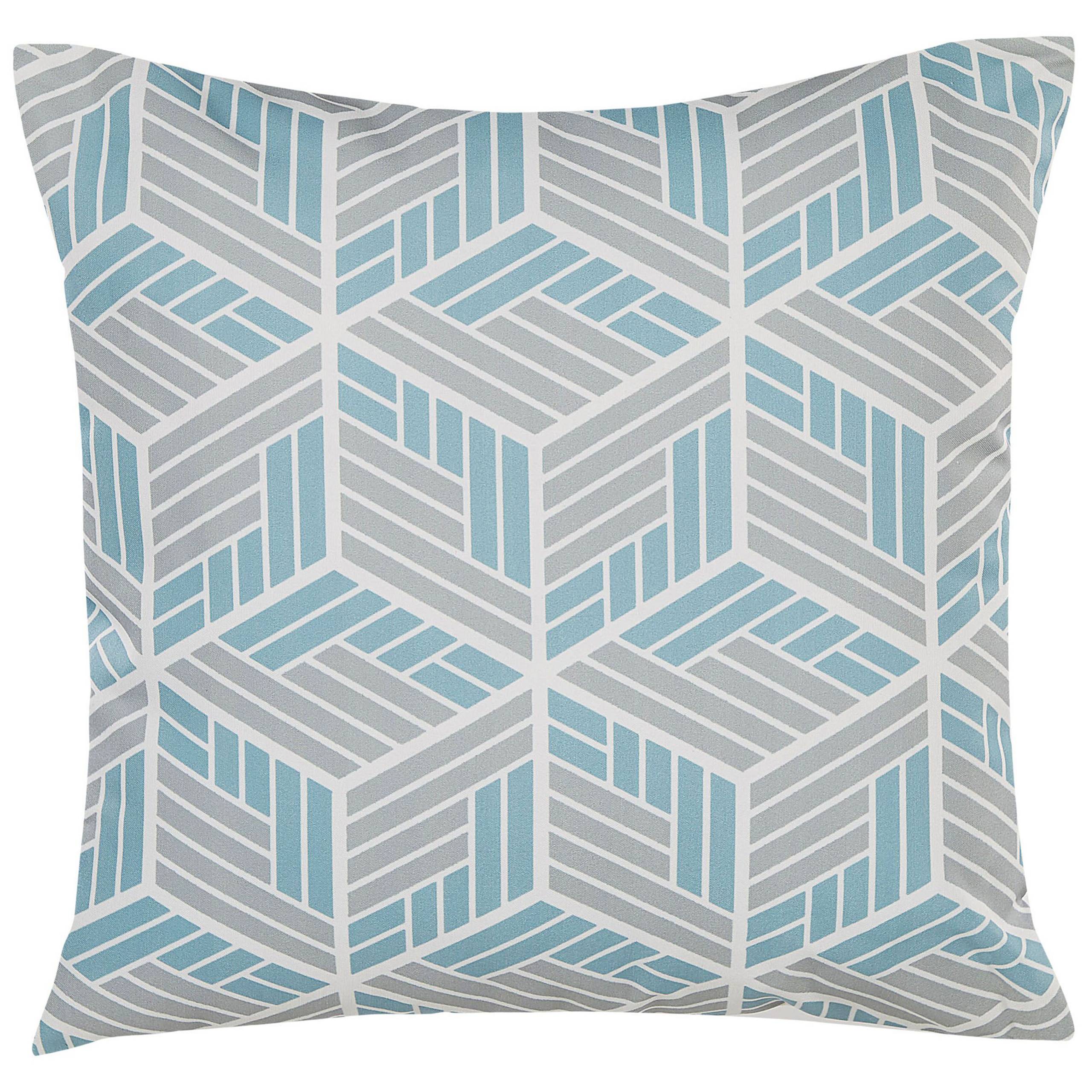 Beliani - Lot de 2 Coussins Décoratifs pour Jardin 45 x 45 cm avec Housse Amovible en Tissu Blanc et Bleu à Motif Effet 3D Beliani - Imagen 4