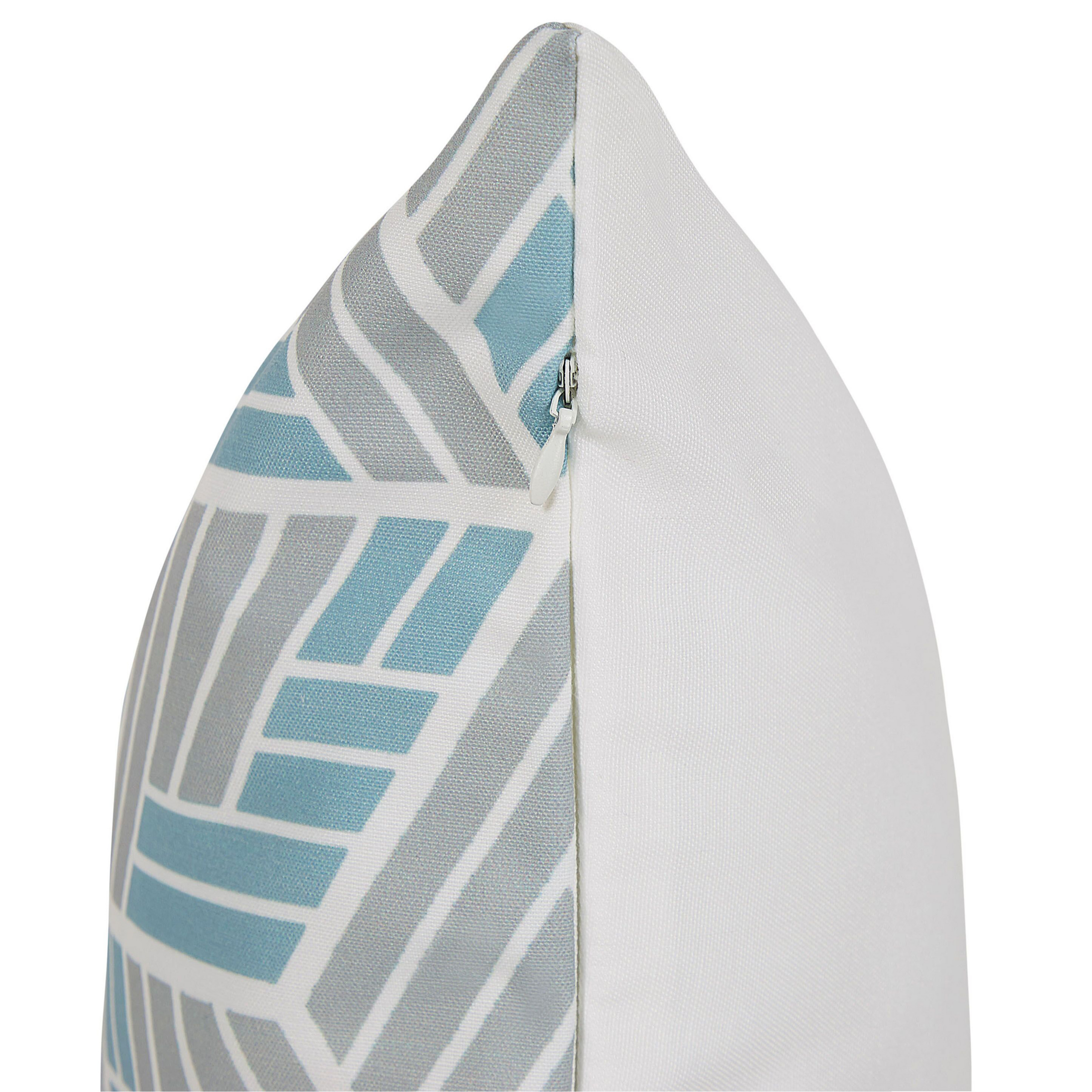 Beliani - Lot de 2 Coussins Décoratifs pour Jardin 45 x 45 cm avec Housse Amovible en Tissu Blanc et Bleu à Motif Effet 3D Beliani - Imagen 5