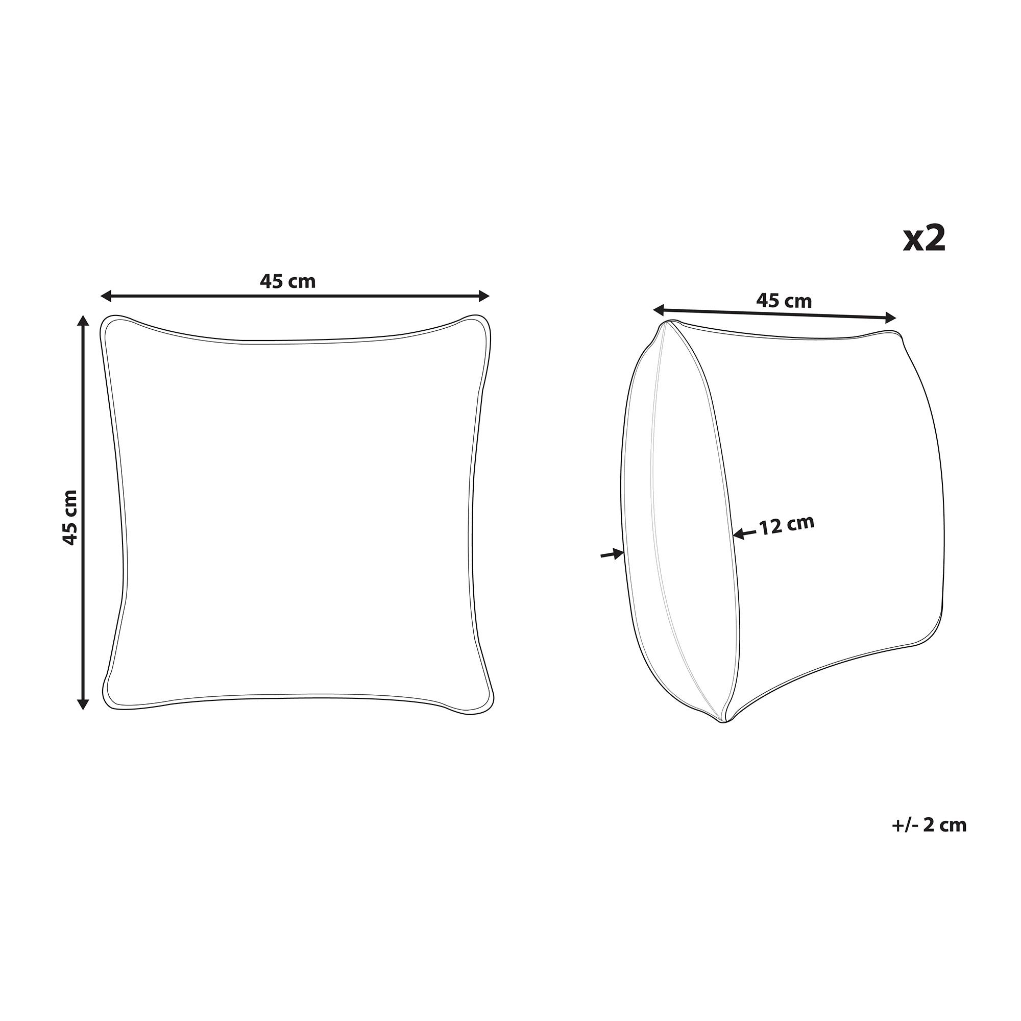Beliani - Lot de 2 Coussins Décoratifs pour Jardin 45 x 45 cm avec Housse Amovible en Tissu Blanc et Bleu à Motif Effet 3D Beliani - Imagen 3