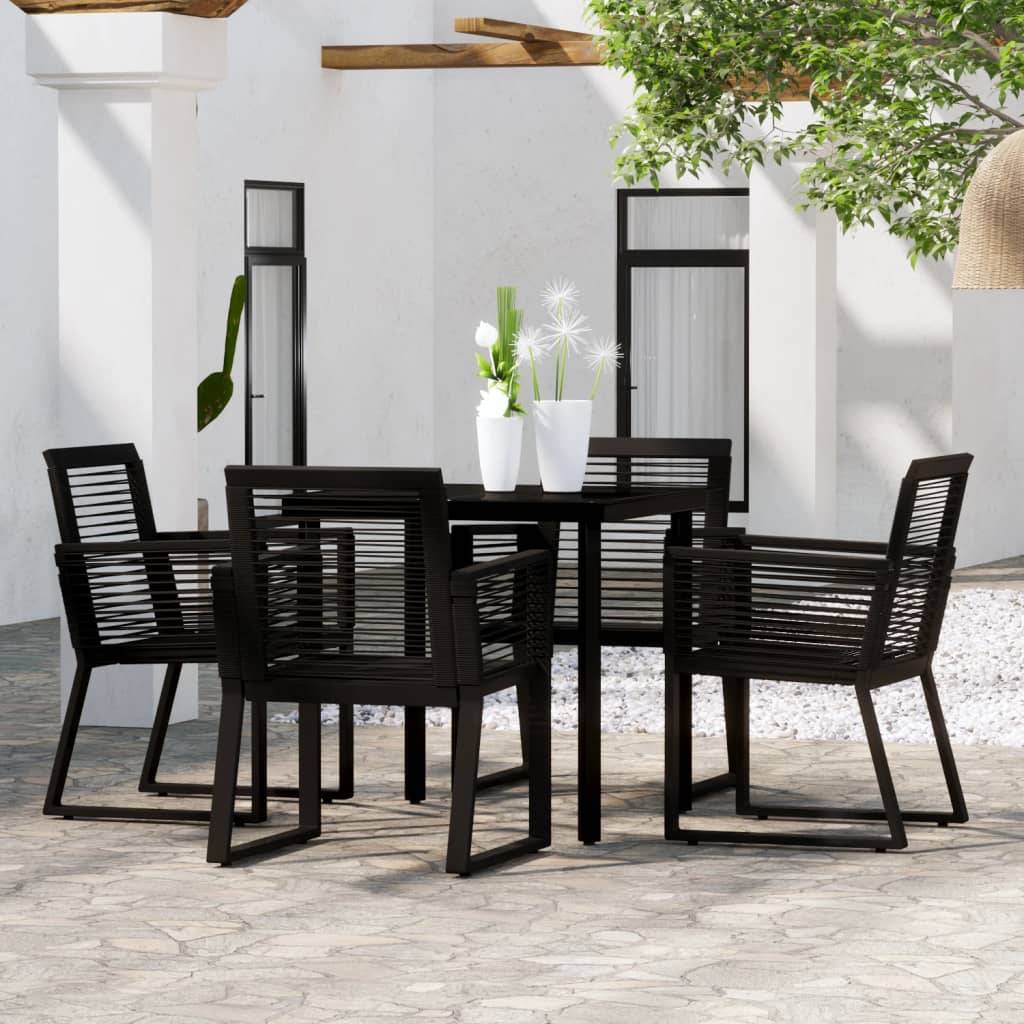 ComfortXL - Salon de Jardin 4P Rotin PVC et Acier pour Terrasse Carré Noir – ComfortXL Outdoor Living