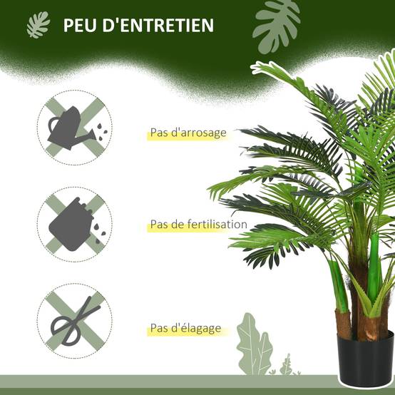 Palmier artificiel plastique vert 16 x 16 x 100 cm - PANGIVO - Image 7
