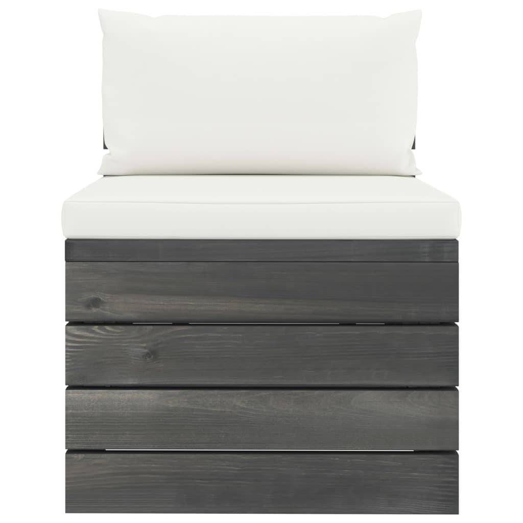 Helloshop26 - Salon de jardin palette meuble d'extérieur ensemble de mobilier 5 pièces avec coussins bois de pin massif - Imagen 4