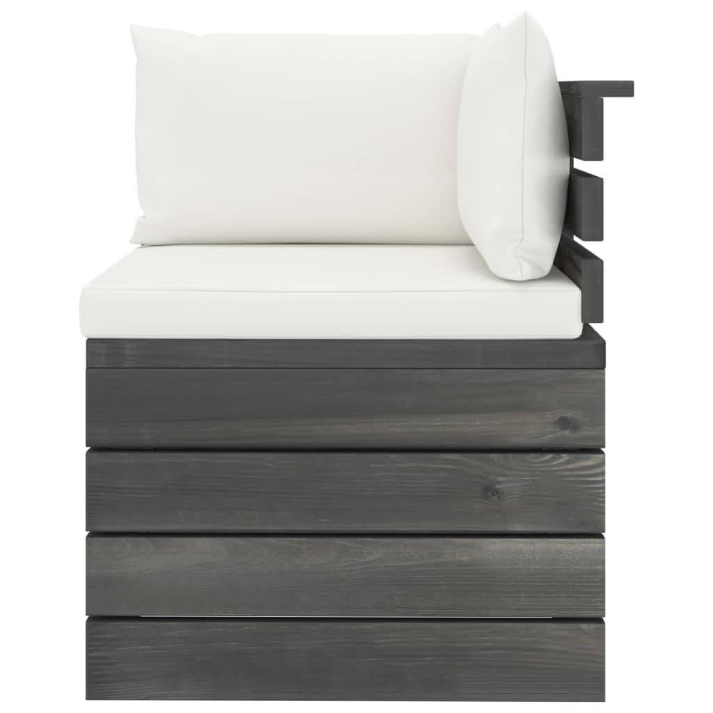 Helloshop26 - Salon de jardin palette meuble d'extérieur ensemble de mobilier 5 pièces avec coussins bois de pin massif - Imagen 7