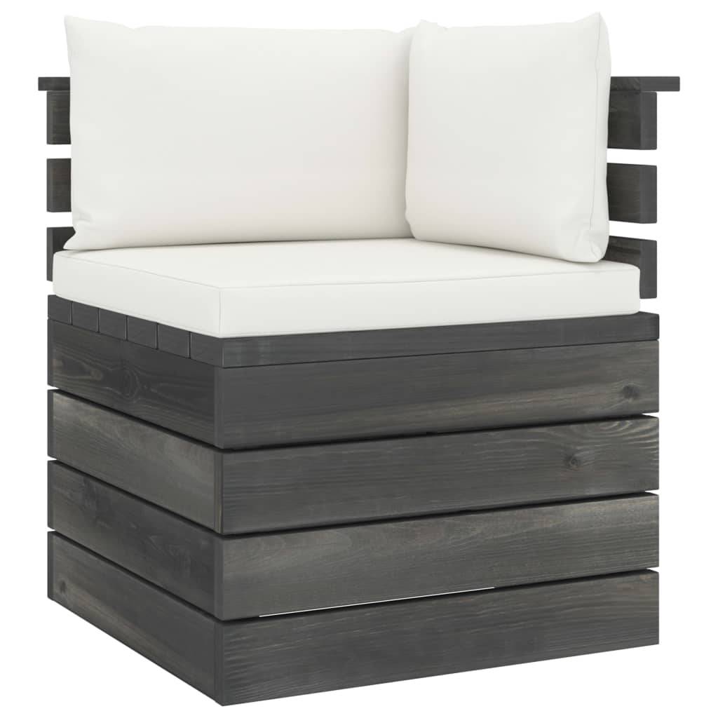 Helloshop26 - Salon de jardin palette meuble d'extérieur ensemble de mobilier 5 pièces avec coussins bois de pin massif - Imagen 6