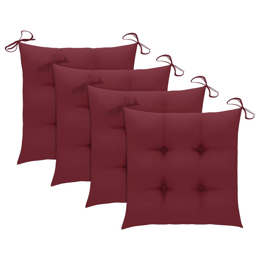 Chaises de jardin pliables bois d'acacia gris et rouge bordeaux 54 x 61 x 88 cm - PANGIVO - Image 9