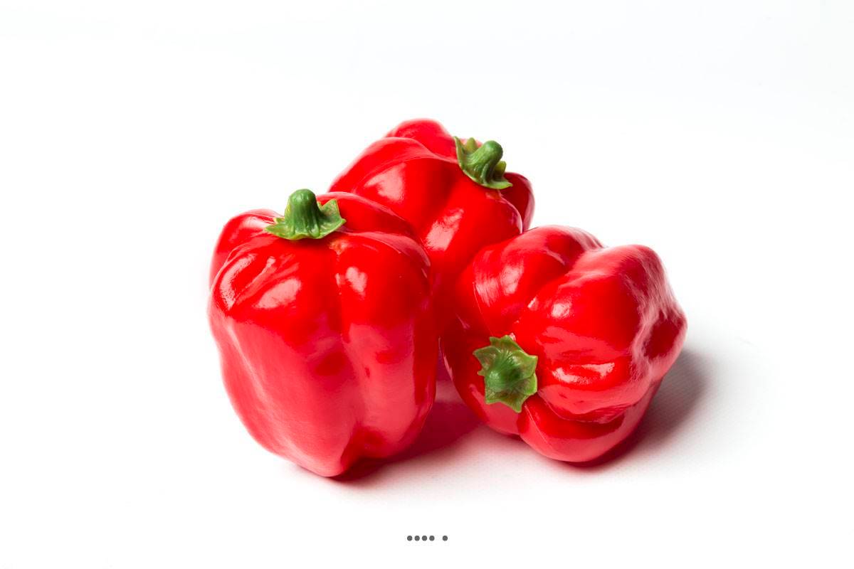 Artificielles - Poivron Rouge artificiel en lot de 3 en Plastique soufflé H 110x85 mm - Imagen 2