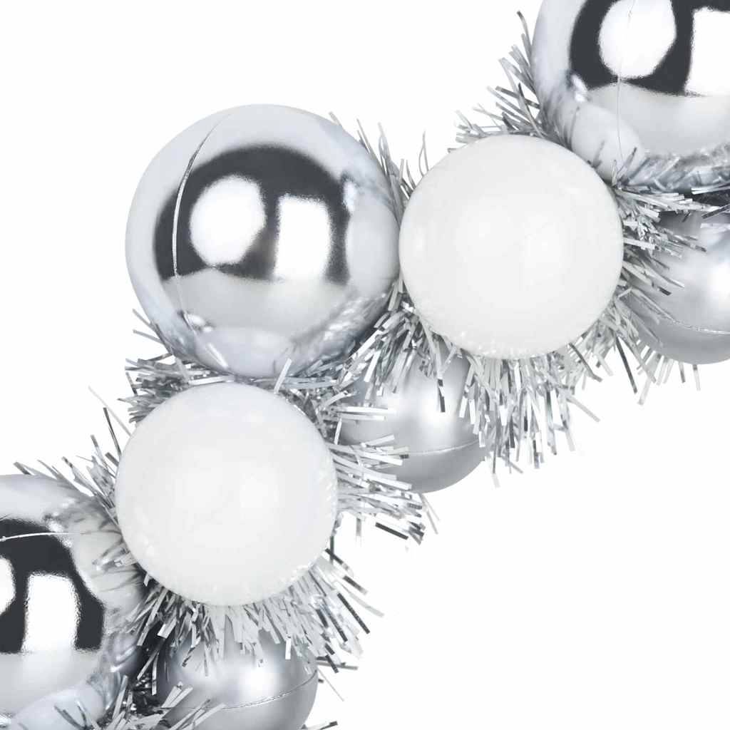 Vidaxl - Couronnes de Boules de Noël 2 pc Blanc et Argent 33 x 33 x 7 cm vidaXL 42019685 - Image 7