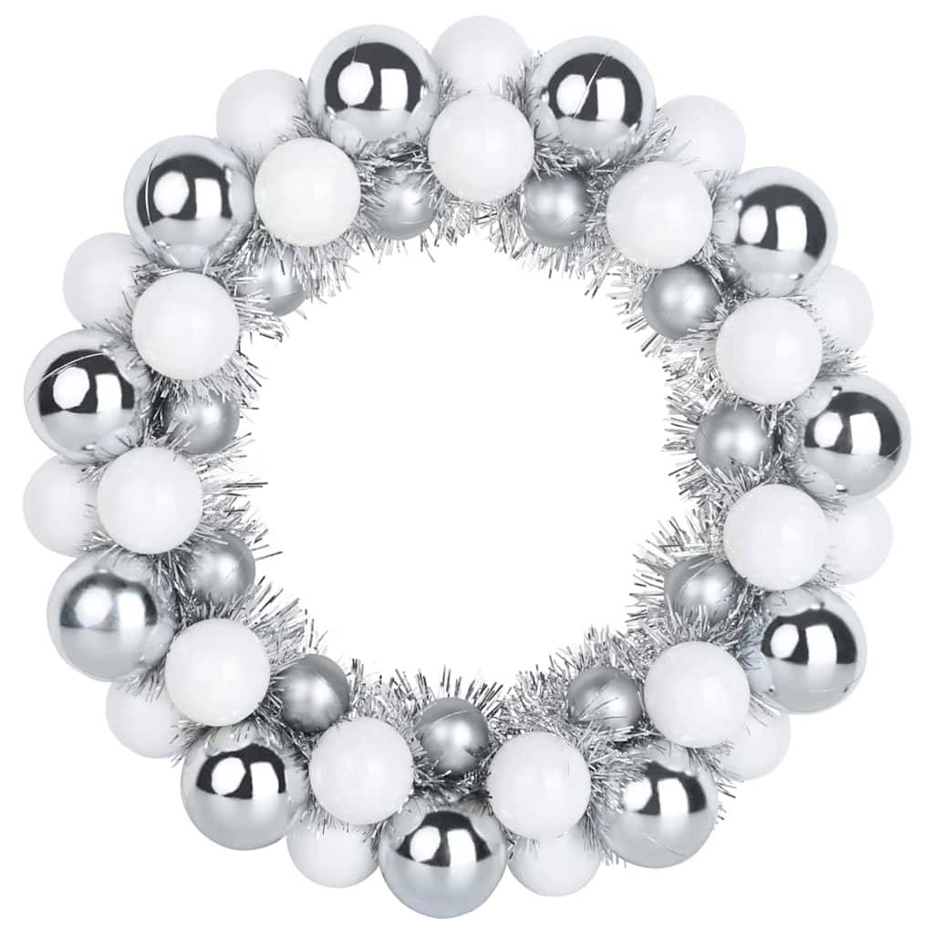 Vidaxl - Couronnes de Boules de Noël 2 pc Blanc et Argent 33 x 33 x 7 cm vidaXL 42019685 - Image 5