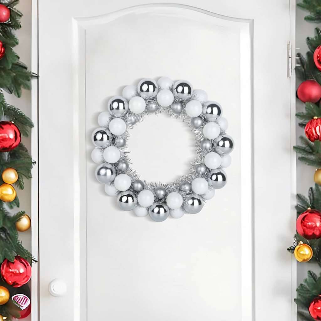 Vidaxl - Couronnes de Boules de Noël 2 pc Blanc et Argent 33 x 33 x 7 cm vidaXL 42019685 - Image 4