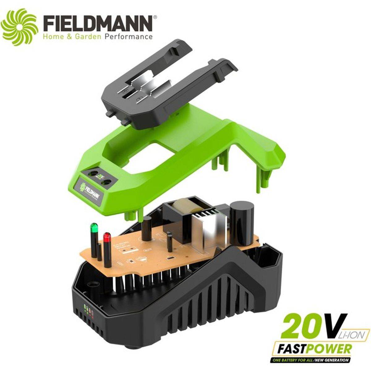 Chargeur secteur FAST POWER 20V Li-ion 2 Ah, 2,4 A, temps de charge 60 min - FIELDMANN - Image 3