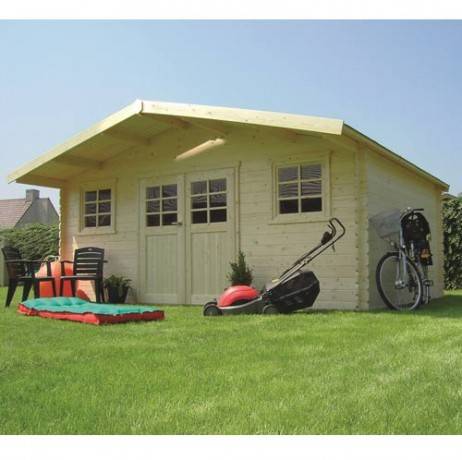 Abri de jardin MONTREUX en bois  23,46 m², Toiture Shingle rouge, Plancher Oui - Imagen 1