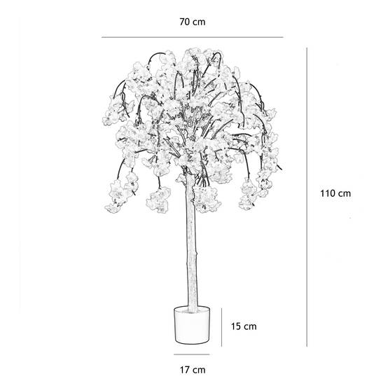 Ligne Deco - Cerisier artificiel retombant rose 110cm - Image 5