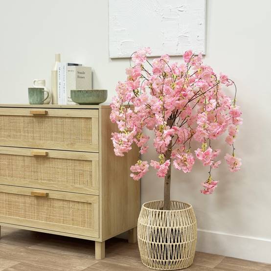 Ligne Deco - Cerisier artificiel retombant rose 110cm - Image 4