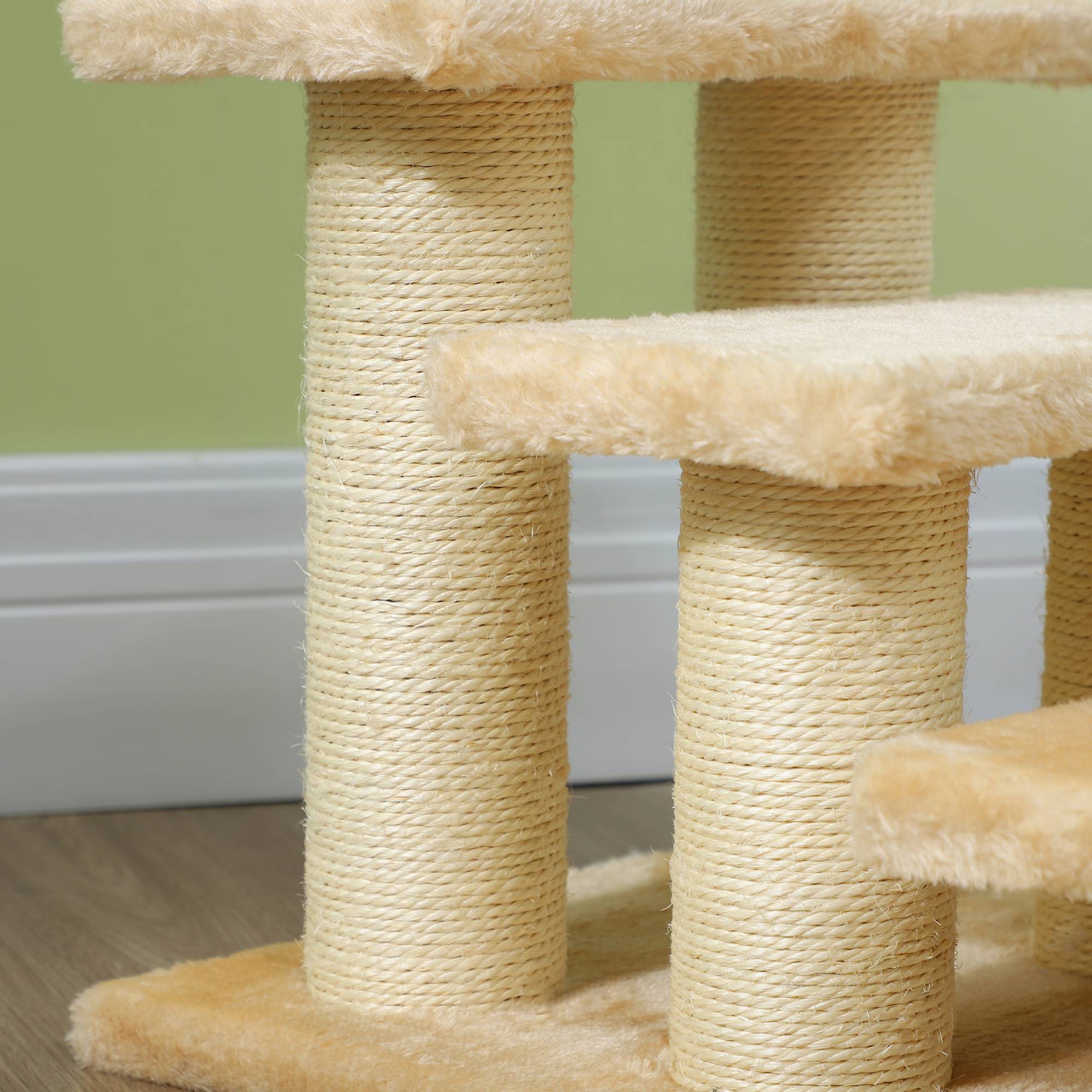 Escalier peluche crème pour chats arthritiques âgés, hauteur marche 11cm, pour chiens et chats - Image 7
