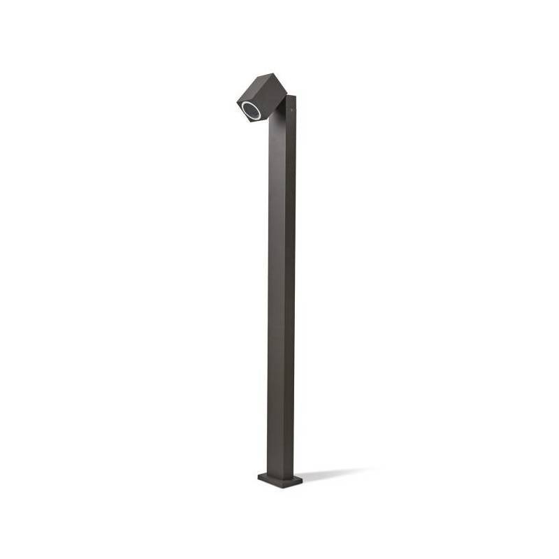 Borne de jardin Design noir avec spot orientable pour ampoule GU10 - Image 1