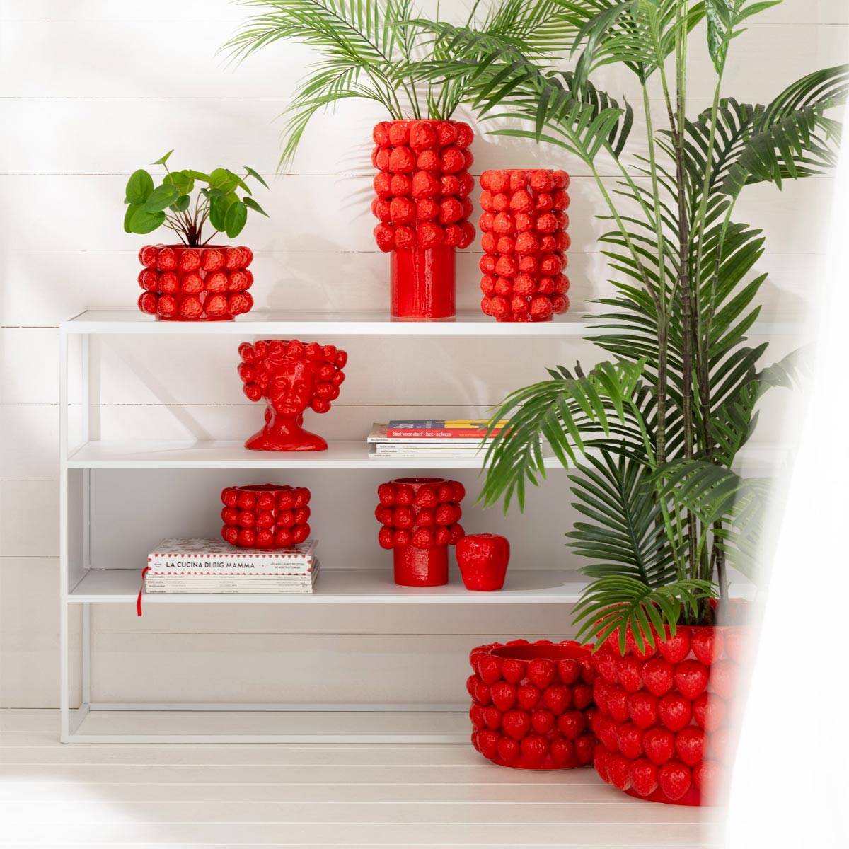 Vase Déco en Céramique "Fraise" 26cm Rouge - Image 3