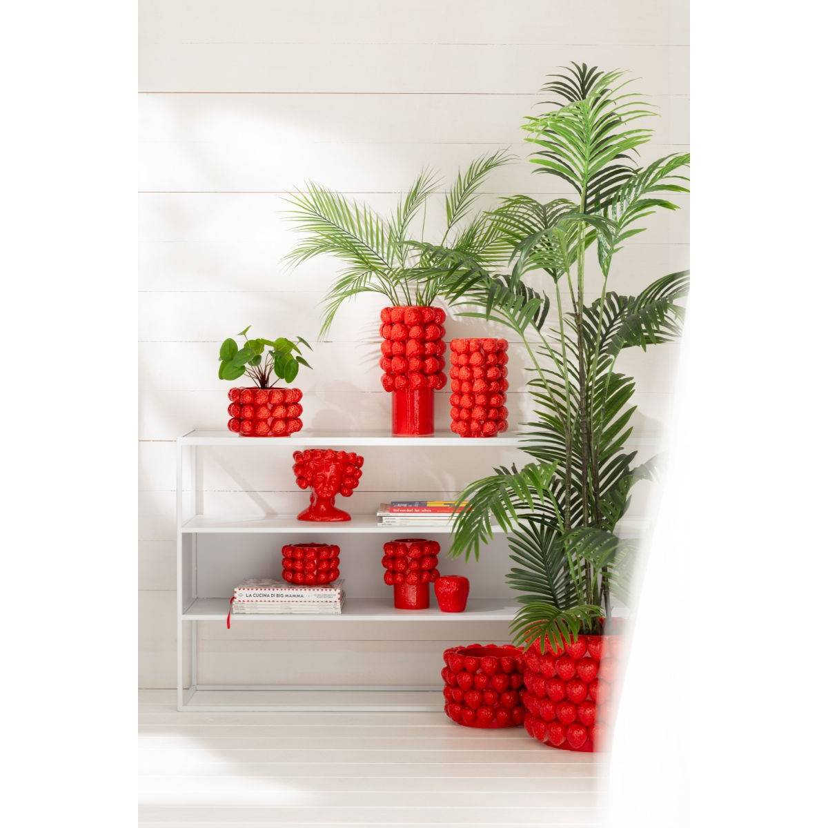 Vase Déco en Céramique "Fraise" 26cm Rouge - Image 4