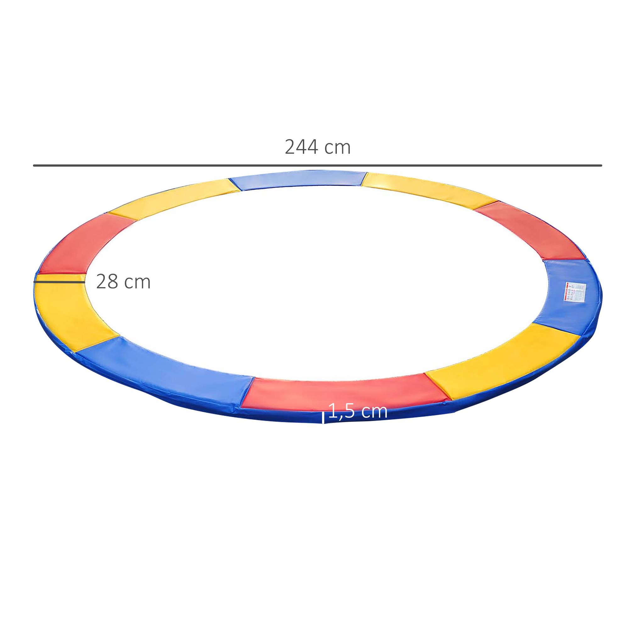 Homcom - Couvre-ressort trampoline Ø 244 cm PVC PE haute densité rembourrage 15 mm multicolore - HOMCOM - Imagen 3