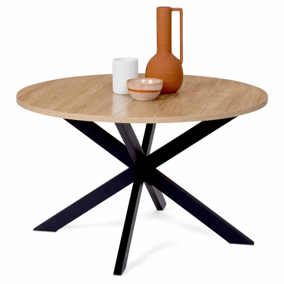 Table basse ronde ALIX pied araignée 70 cm bois et noir - Image 2