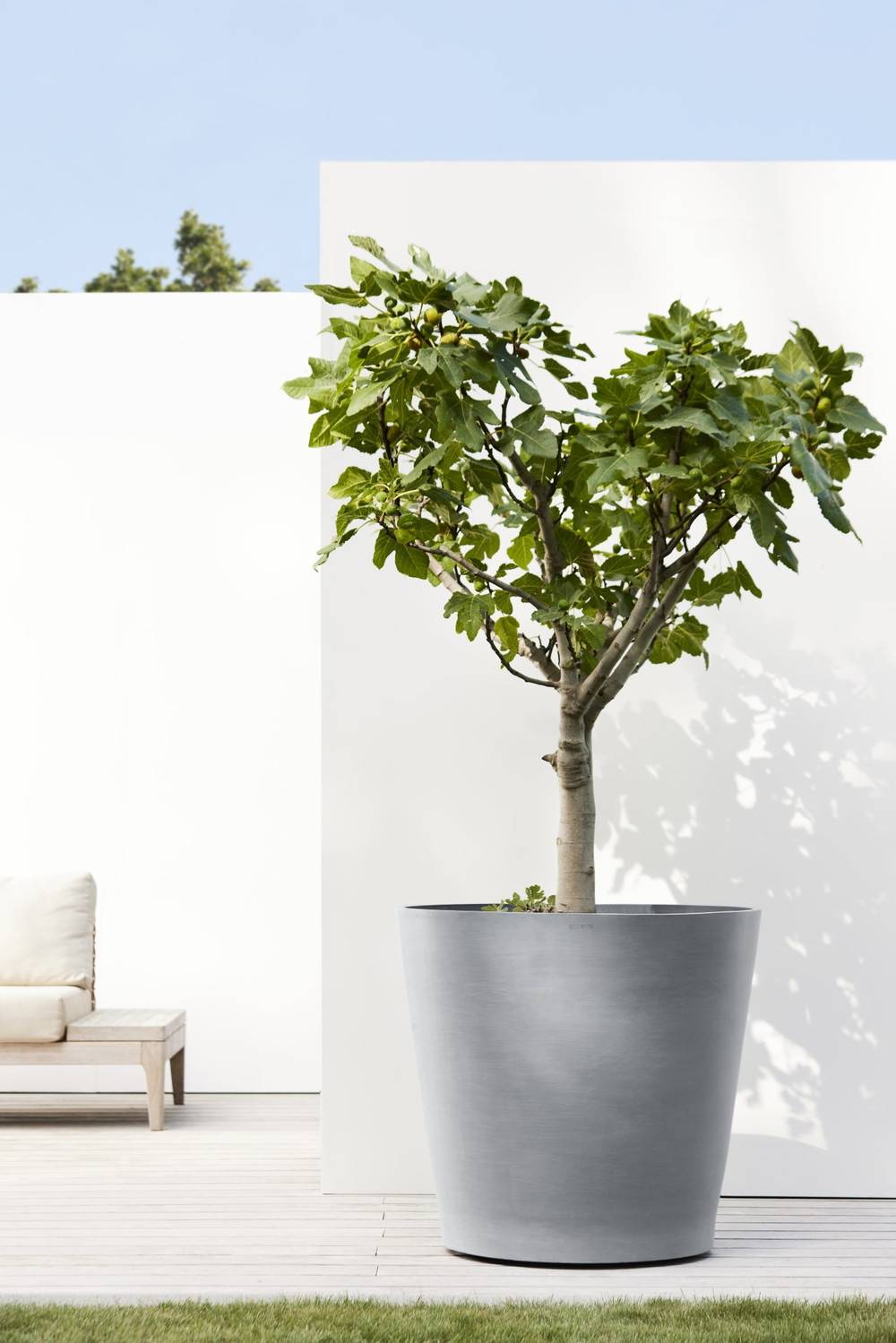 Ecopots - Grand pot sur roues Amsterdam 80 Bleu Gris - Ø 80 x H. 75 cm - 300 L ECOPOTS - Imagen 4