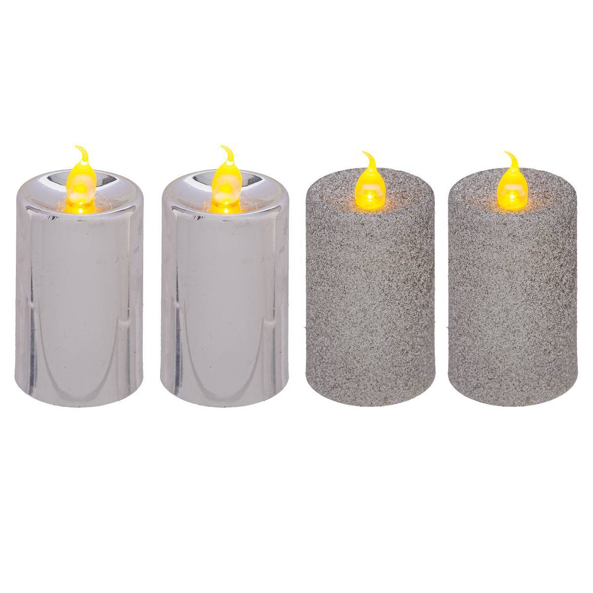 Fééric Lights & Christmas - Bougies LED "Colorama de Noël" lot de 4 votives argent - Feeric Lights & Christmas - Imagen 1